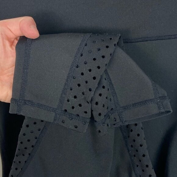 Nanette Lepore Black Mesh Panel Leggings High Rise Size Small Stretch High‎ Rise - Picture 5 of 12